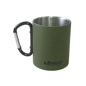 Кружка Kombat uk Carabiner mug stainless steel | оливковий | 330 МЛ | Art: KB