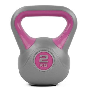 Гиря Liveup Plastic kettel bell | сірий/рожевий | 2кг | Art: LS2047-2