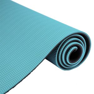 Килимок для йоги Liveup Tpe yoga mat | зелений/сірий | 173x61x0,6 | Art: LS3237-06g